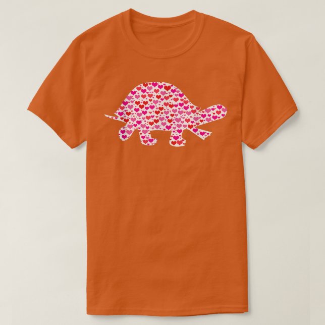 Cute Hearts Turtle Funny Animals Älskare Valentine T Shirt (Design framsida)