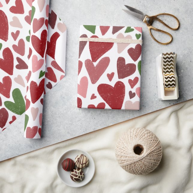 Cute hearts valentine's  day Mug Presentpapper (Hantverk)