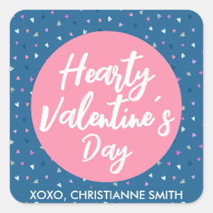 Cute Hearts Valentiness Classroom-etikett Fyrkantigt Klistermärke