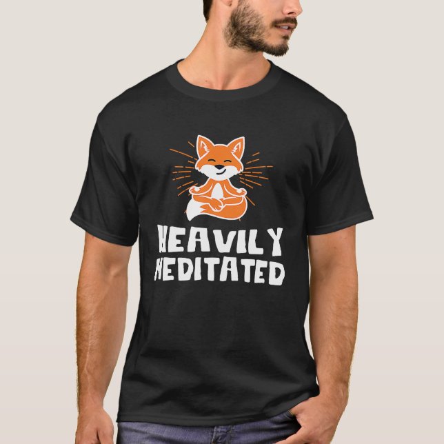 Cute Heavily Fox Meditated Yoga Fox Yoga Instructo T Shirt (Framsida)