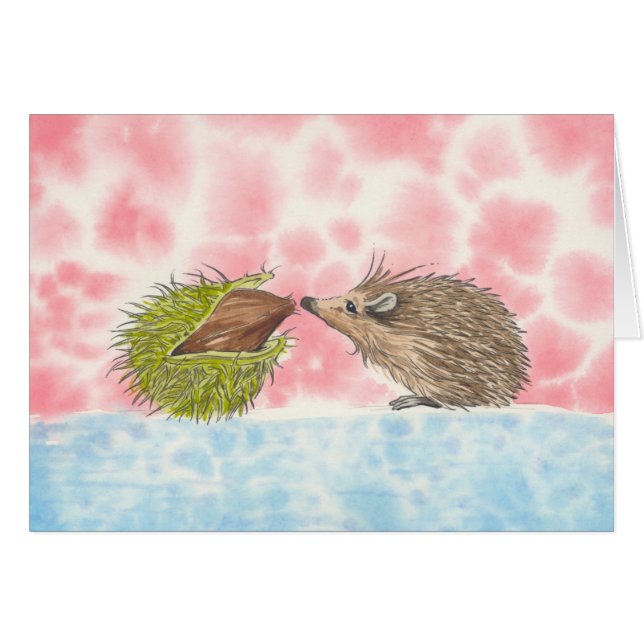 Cute Hedgehog Älskare Card! Hälsningskort (Framsidan Horizontal)
