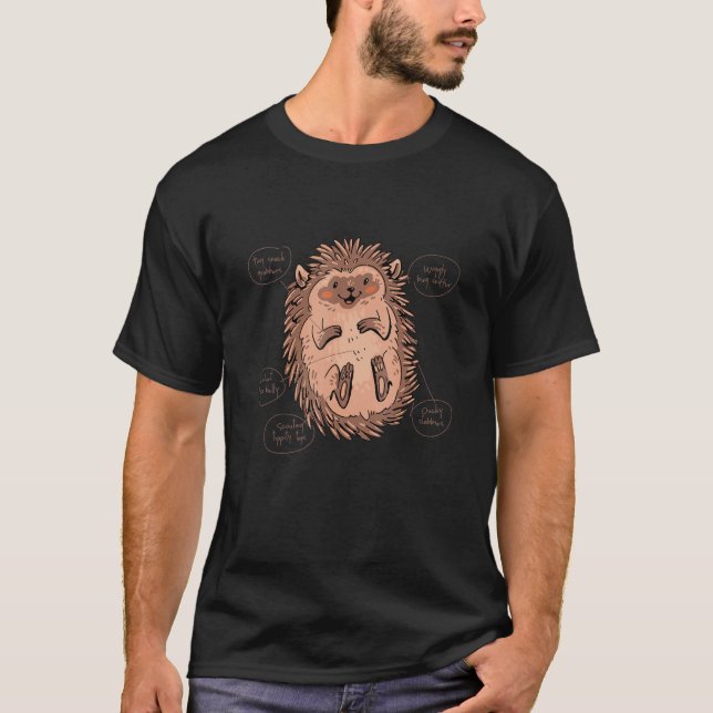 Cute Hedgehog Anatomy Pet T Shirt (Framsida)
