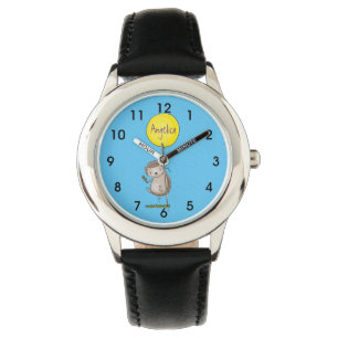 Cute hedgehog and balloon tecknad mönster armbandsur