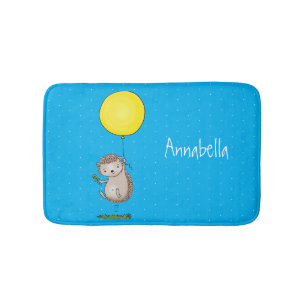 Cute hedgehog and balloon tecknad mönster badrumsmatta