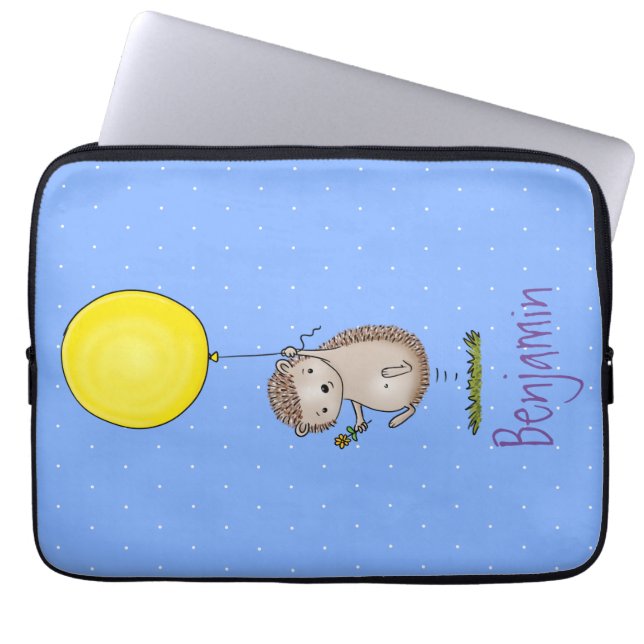 Cute hedgehog and balloon tecknad mönster laptop fodral (Framsidan)