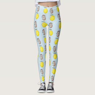 Cute hedgehog and balloon tecknad mönster leggings