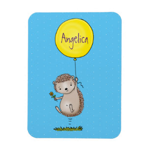 Cute hedgehog and balloon tecknad mönster magnet