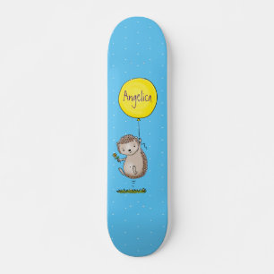 Cute hedgehog and balloon tecknad mönster mini skateboard bräda 18,5 cm