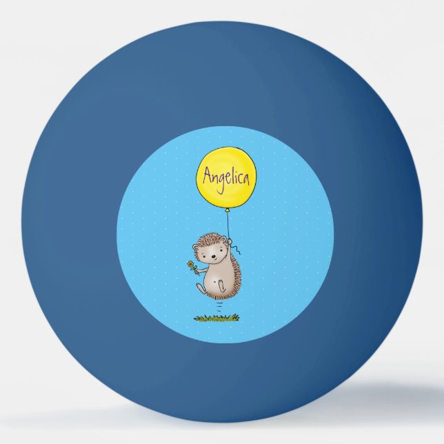 Cute hedgehog and balloon tecknad mönster pingisboll (Framsidan)