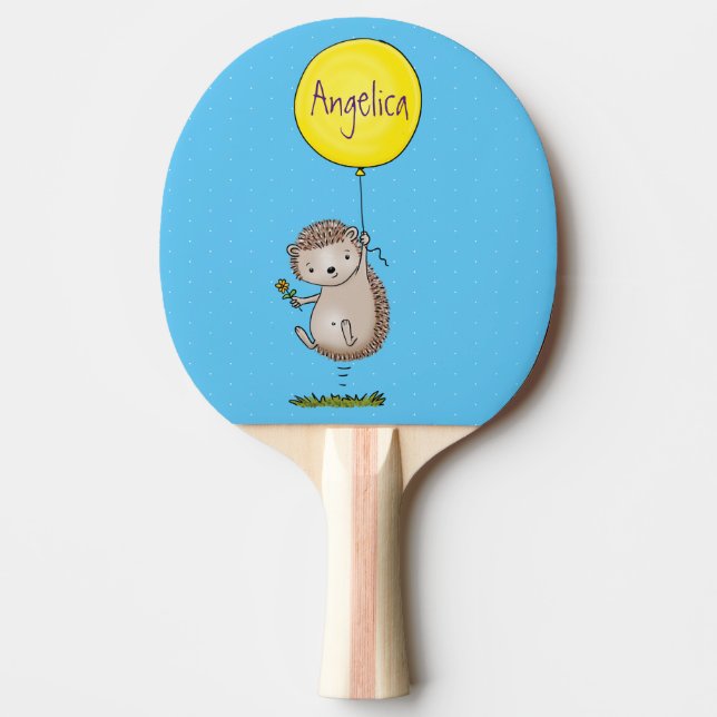 Cute hedgehog and balloon tecknad mönster pingisracket (Framsidan)