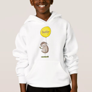 Cute hedgehog and balloon tecknad mönster t shirt
