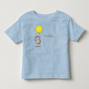 Cute hedgehog and balloon tecknad mönster t shirt