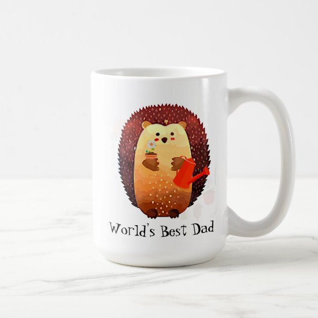 Cute Hedgehog Animal World's Best Pappa Kaffemugg (Höger)