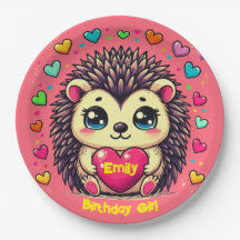 Cute Hedgehog Anpassade Birthday Girl