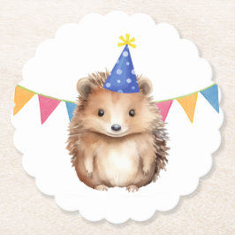 Cute Hedgehog barns födelsedagsfest Underlägg Papper
