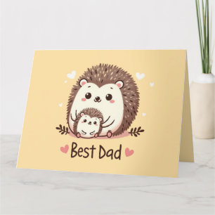 Cute Hedgehog Best Pappa Far's Day Gift Kort