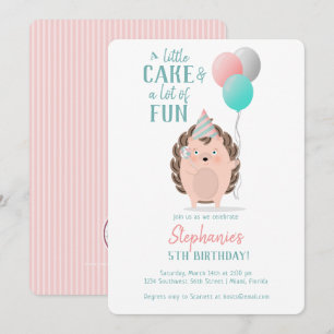 Cute Hedgehog Birthday Inbjudningar
