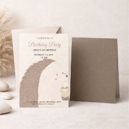 Cute Hedgehog Birthday Invitation OSA Kort