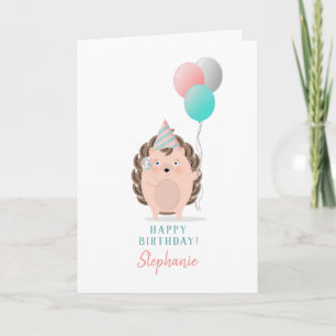 Cute Hedgehog Birthday Kort
