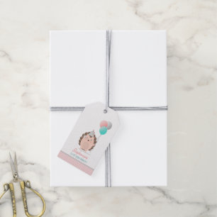 Cute Hedgehog Birthday Presentetikett