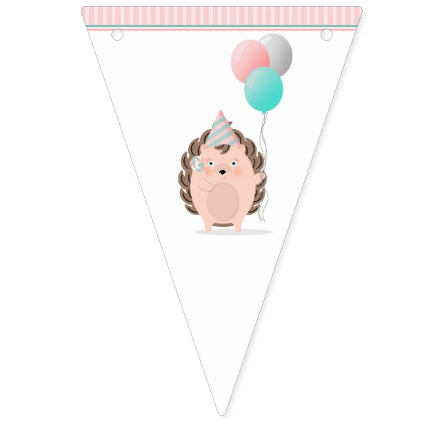 Cute Hedgehog Birthday Vimplar (Första flaggan)
