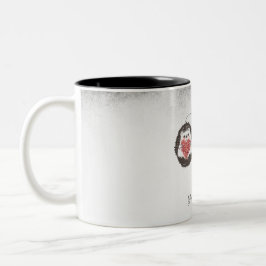 Cute Hedgehog Black White Heart Två-Tonad Mugg