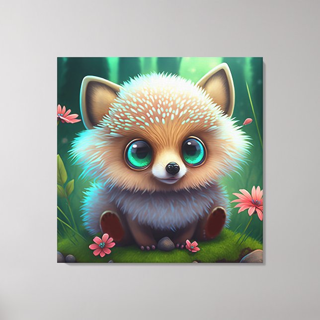 Cute Hedgehog Canvastryck (Framsida)
