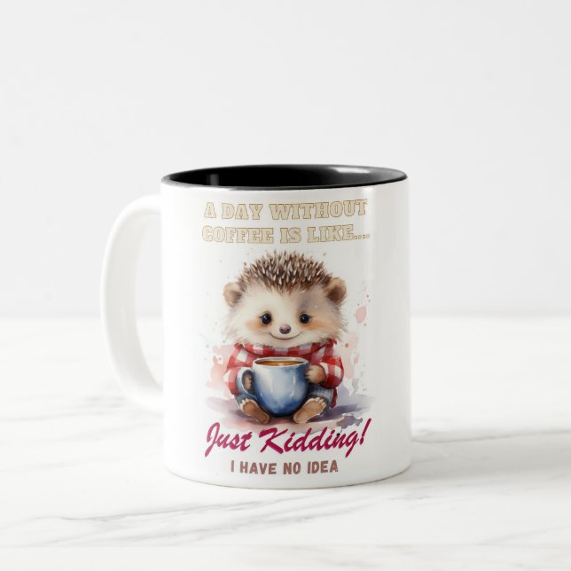 Cute Hedgehog Coffee Mugg för hela Kaffe älskare (Framsida vänster)