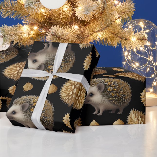 Cute Hedgehog Colorful Presentpapper (Helgdagar)