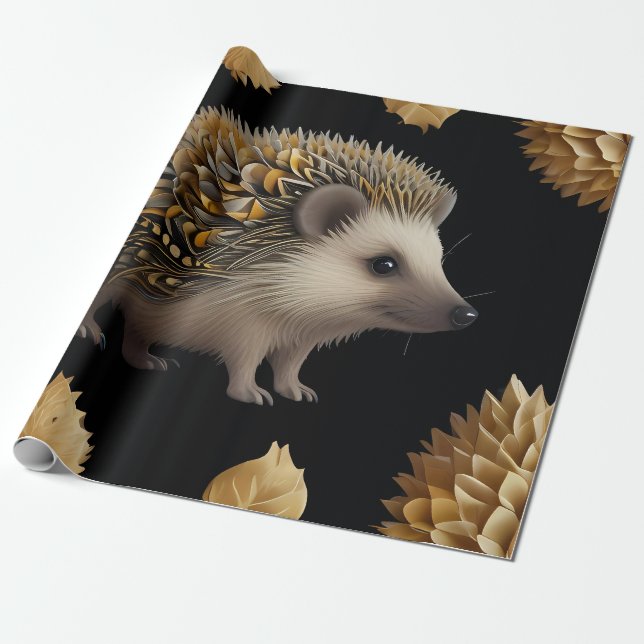 Cute Hedgehog Colorful Presentpapper (Utrullad)