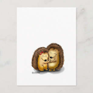 Cute Hedgehog Couple - Mr. och Mrs. Customize Vykort