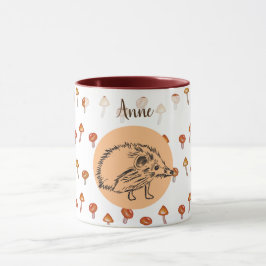 Cute Hedgehog Custom Name Mugg