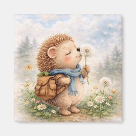 Cute Hedgehog Dandelion Magnet