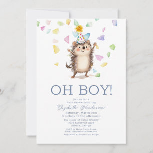Cute Hedgehog.. Det är en pojkbabyskor. Inbjudningar