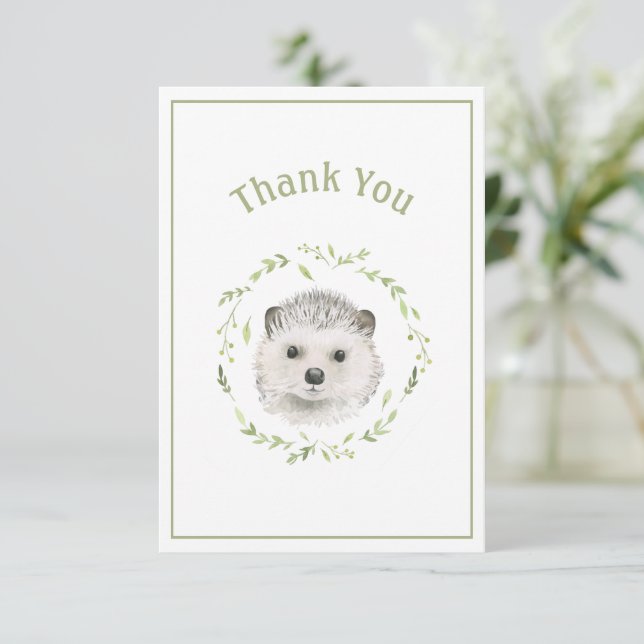 Cute Hedgehog enkelt tack ditt kort (Stående Fram)
