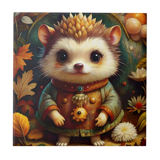 Cute hedgehog fall kakelplatta (Framsidan)