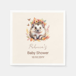 Cute Hedgehog Fall Woodland Baby Shower Pappersservett