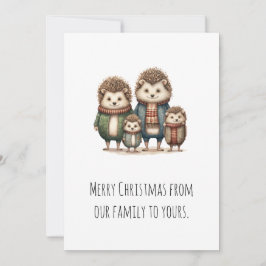 Cute Hedgehog Family Julkort