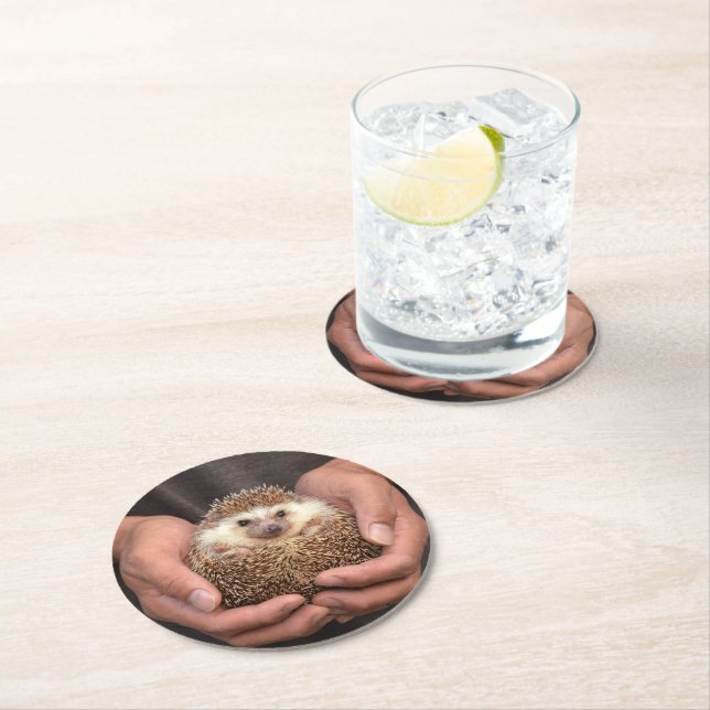 Cute Hedgehog Faux Ro Guld Underlägg (Insitu)
