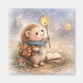 Cute Hedgehog & Firefly Fridge Magnet
