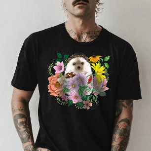 Cute Hedgehog Flowers T Shirt