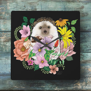 Cute Hedgehog Fyrkantig Klocka