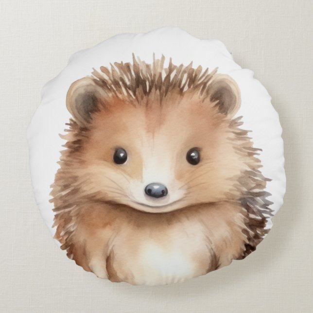 Cute Hedgehog! Genusneutral anpassningsbar Rund Kudde (Baksidan)