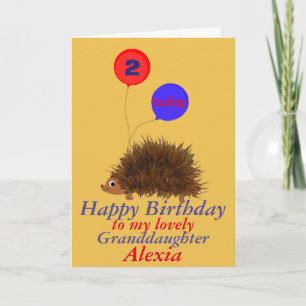Cute hedgehog Granddotters födelsedag Lägg till na Kort
