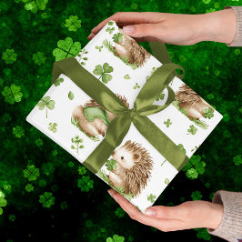 Cute Hedgehog Grönt Hat Shamrock St. Patrick's Day Presentpapper