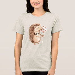 Cute Hedgehog Hearts Love T Shirt