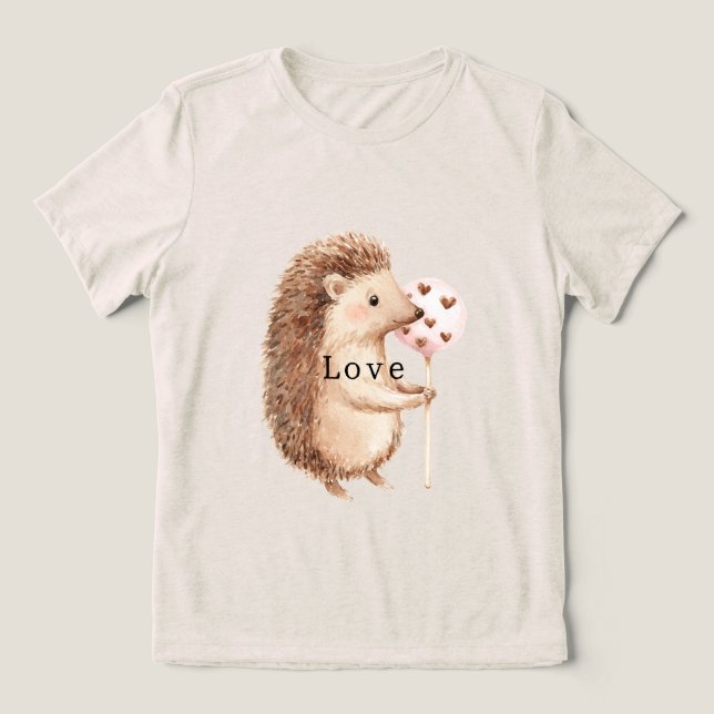 Cute Hedgehog Hearts Love T Shirt (Design Framsida)