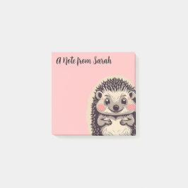 Cute Hedgehog Hedgie Anpassningsbar Text Post-it Block