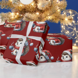 Cute Hedgehog, Holiday Christmas Presentpapper