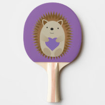 Cute Hedgehog Holiding a Lila Heart